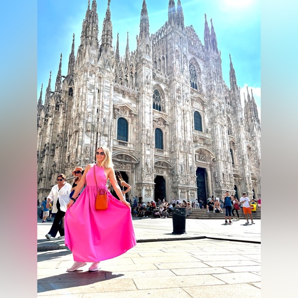 ZARA WOMAN POPLIN HALTER DRESS FUCHSIA | 0881/301/630 size XS - Picture 2 of 12
